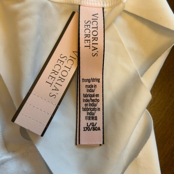 NWT Victoria's Secret Thong/String White Size Large - Picture 6 of 8